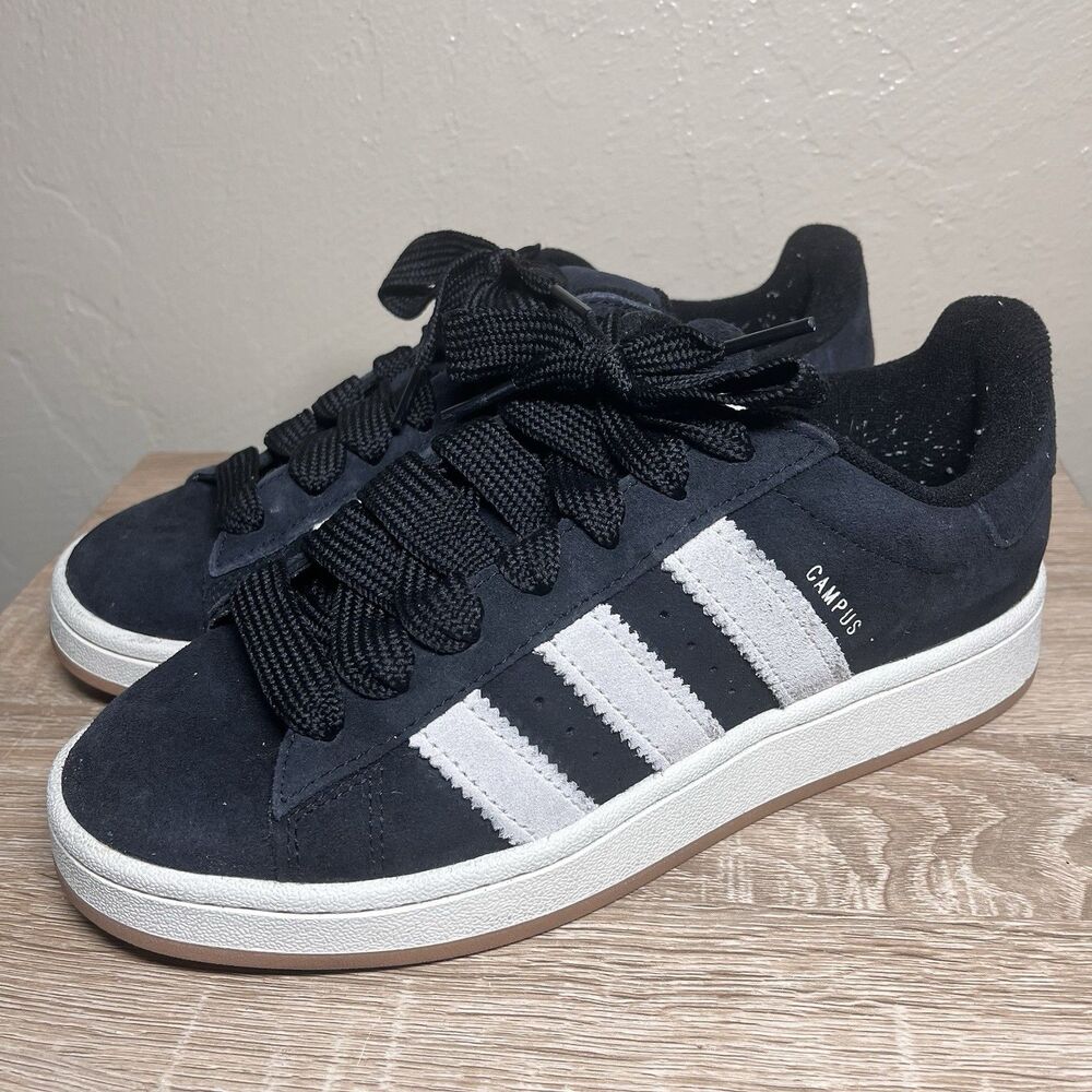 Adidas Campus 00s Core Low Top Sneakers Black/White/Gum Women’s Size 8